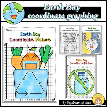 Preview of Earth Day Coordinate Graphing Pictures  Math Activities