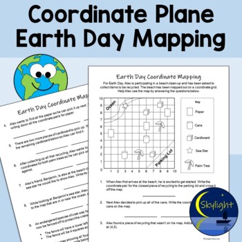 Preview of Earth Day Coordinate Plane Mapping Activity
