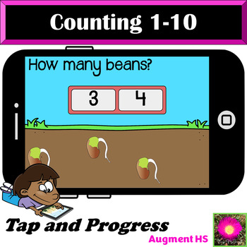 Preview of Earth Day Counting Beans 1-10 on Boom Cards™/ Subitising/Subitizing