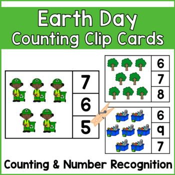 Preview of Earth Day Counting Clip Cards 1-10 FREEBIE