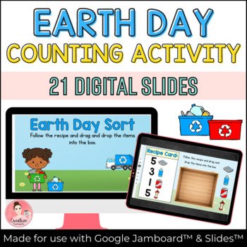 Preview of Earth Day Counting Digital Activity with Google Jamboard™ and Slides™