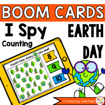 Preview of Earth Day Kindergarten Math Games | Counting Boom Task Cards