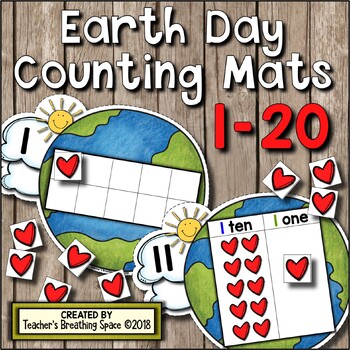 Preview of Earth Day Counting Mats 1-20  |  I LOVE THE EARTH Counting Mats w/ GOOGLE SLIDES