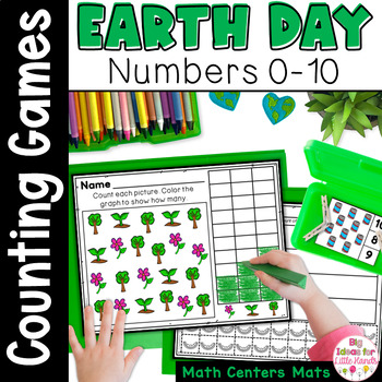 Preview of Earth Day Counting Objects Worksheet Numbers to 10 - Kindergarten Math Center