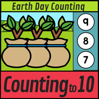 Preview of Earth Day Counting to 10 Plants Math Boom Cards