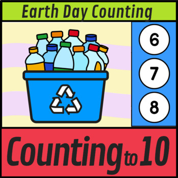 Preview of Earth Day Counting to 10 Plastic Bottles Math Boom Cards