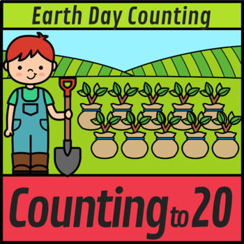 Preview of Earth Day Counting to 20 Planting Trees Math Boom Cards