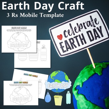 Preview of Earth Day Craft - 3 Rs Mobile Template