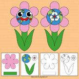 Earth Day Craft Bulletin Board Flower Recycle Coloring Act