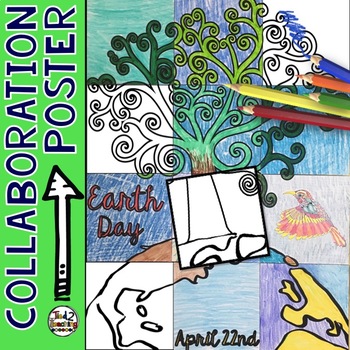 Preview of Earth Day Craft Collaboration Activity Poster Earth Day Coloring Pages