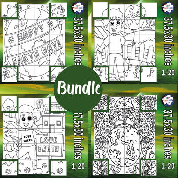 Preview of Earth Day Craft Coloring Activities Bulletin Board Collaborative Poster/Bundle