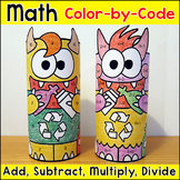 Earth Day Craft Activity: Recycle Monsters Color by Number