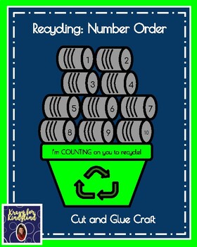 Preview of Earth Day Craft Recycling Activity - Counting Number Order - Math Activity
