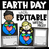 Earth Day Craft with Editable Writing Activity