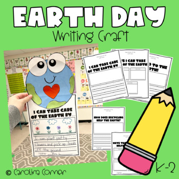 Preview of Earth Day Craft Writing Activity Kindergarten First Second Grade