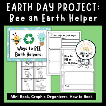 Preview of Earth Day Craft and Writing Activity with Bee Themed Bulletin Board Display