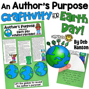 Preview of Author's Purpose Worksheets and Craftivity: Ideal for Earth Day