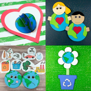 Earth Day Crafts: Heart Earth, Flower Earth, Happy Sad Earth by Non-Toy ...