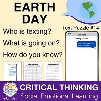 Preview of Earth Day - Critical Thinking Text Puzzle 14 | Digital Literacy