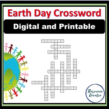 Preview of Earth Day Crossword Puzzle Printable and Digital