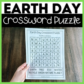 Preview of Earth Day Crossword Puzzle | Simple & NO PREP Activity Worksheet!