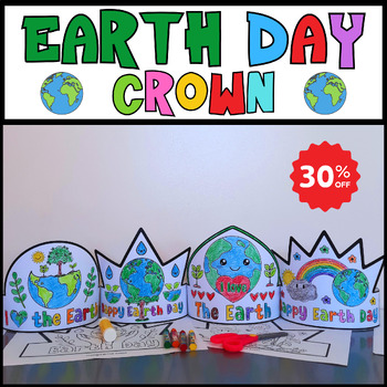 Preview of Earth Day Crown Craft Bundle | Earth Day Craftivity | April Spring Activities