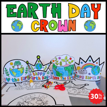 Preview of Earth Day Crown Craft Bundle | Earth Day Craftivity | April Spring Activities