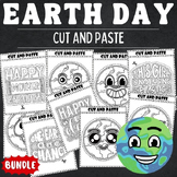 Earth Day Cut And Paste Coloring Pages - Environment Sciss