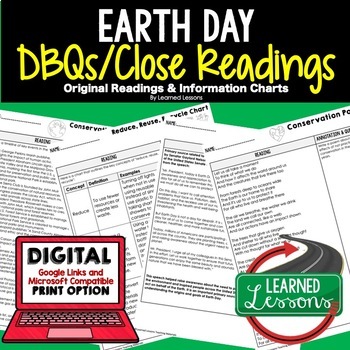 Preview of Earth Day DBQ Close Reading Activity with Google Classroom Link