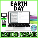 Earth Day DIGITAL Reading Passage & Questions - Self Grading