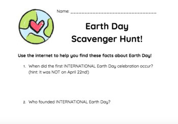 Preview of Earth Day DIGITAL Scavenger Hunt