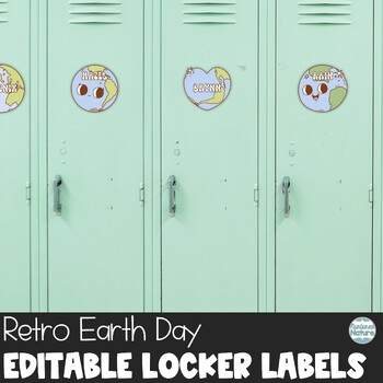 Preview of Earth Day Decor - Editable Locker Labels or Cubby Tags - Student Name Tags