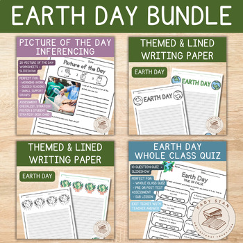 Preview of Earth Day | Describe & Infer Activities, Quiz, & Themed Writing Paper | Bundle