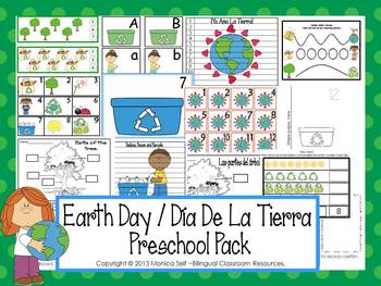 Preview of Earth Day / Día De La Tierra Preschool Pack