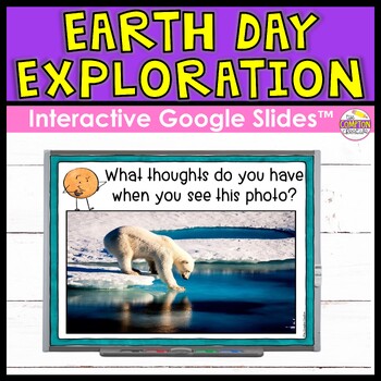 Preview of Earth Day Slideshow Lesson with Writing Prompts, Videos, Activities, & Research