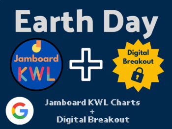 Preview of Earth Day Digital Bundle (Jamboard KWL, Digital Breakout, Activities)