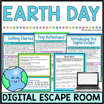 Preview of Earth Day Digital Escape Room April Breakout Game