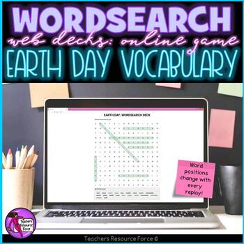 Preview of Earth Day Digital Word Search online game for distance learning