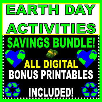 Preview of Earth Day Digital and Printable Activities  Savings Bundle