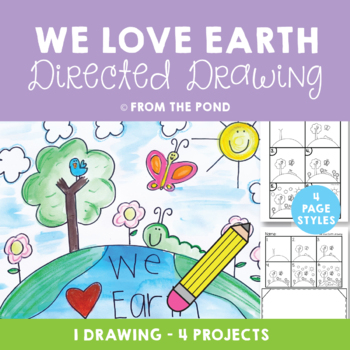 Preview of Earth Day Directed Drawing Art Project