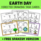 Earth Day Directed Drawing Task Card Activities + FREE Spanish
