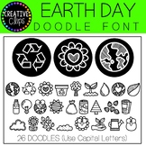 Earth Day Doodle FONT {Creative Clips Clipart}