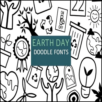 Preview of Earth Day Doodle Font {Creative Clips Clipart}