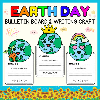 Preview of Earth Day Door Decor & Bulletin Board l Spring Writing Craft l Summer activities