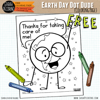 Preview of Earth Day Dot Dude Coloring Page {FREE}