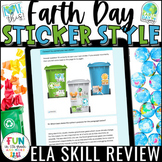 Earth Day ELA Digital Skill Review Sticker Activity Google Forms