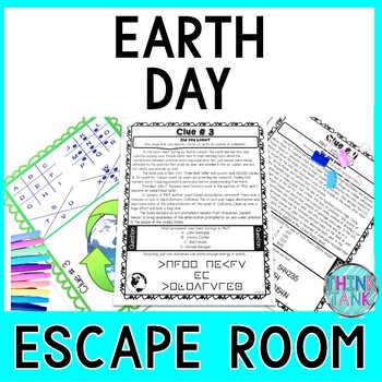 Preview of Earth Day ESCAPE ROOM - Reading Passages - April Activity - Recycling