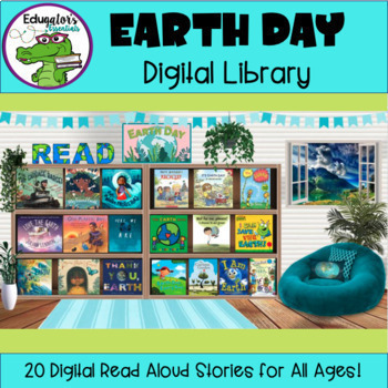 Preview of Earth Day (Editable) Read Aloud Digital Library & FREE Response Sheets