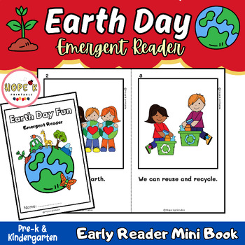 Preview of Earth Day Emergent Reader │ Spring Mini Book│ Pre-K and Kindergarten