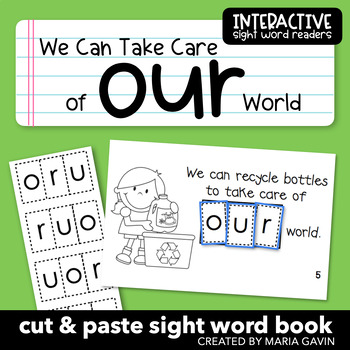 Preview of Earth Day Emergent Reader: "We Can Take Care of OUR World" Sight Word Book